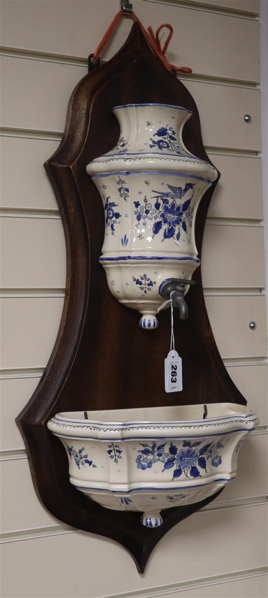 A French 19th century gravity fed wall water basin